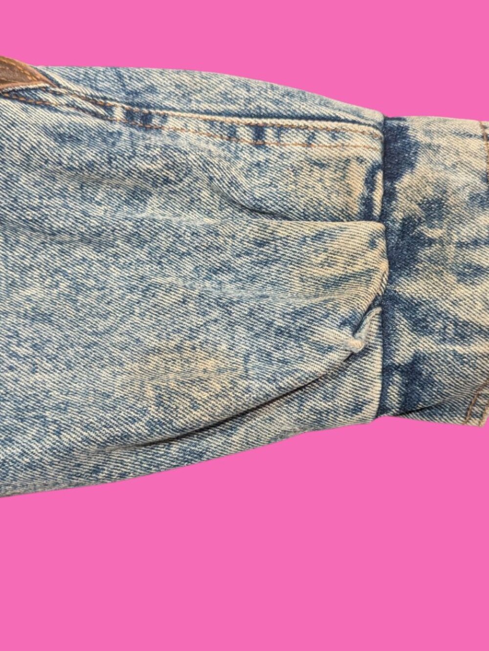Vintage 80s Acid Wash Weathered Blues Jean Jacket for Women Size L - Picture 8 of 9
